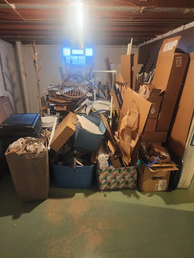 Roll-off dumpster container at job site for 20 Yard Dumpster Rental in White Bear Lake